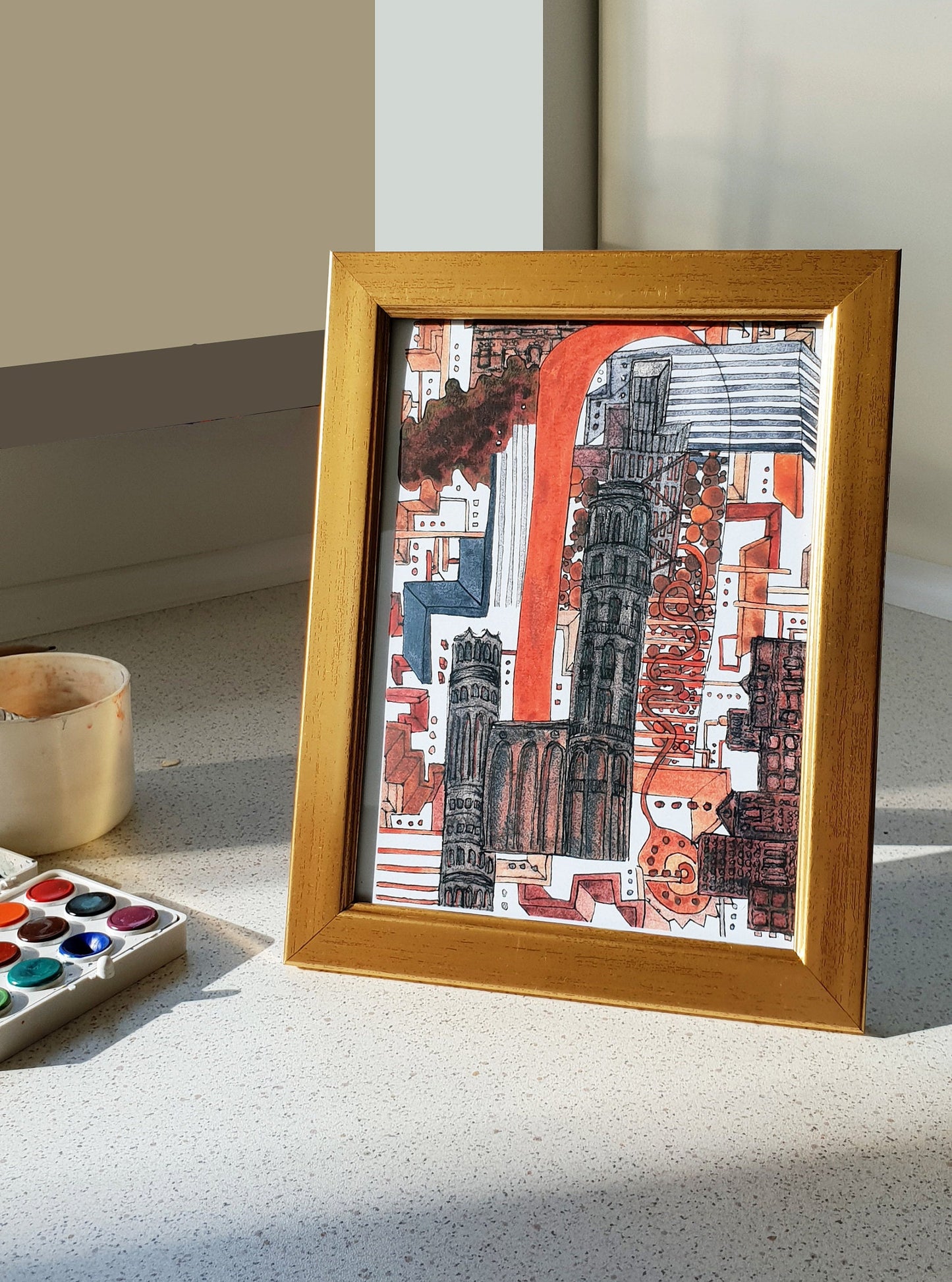 Dreamland Art Print, England City surrealist collage, Limited Edition, gift for architecture lovers