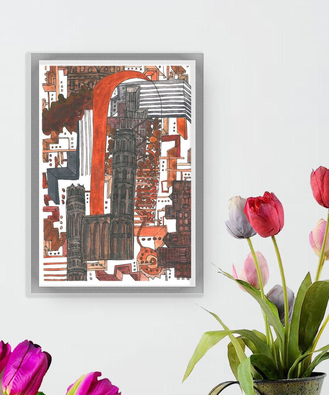 Dreamland Art Print, England City surrealist collage, Limited Edition, gift for architecture lovers