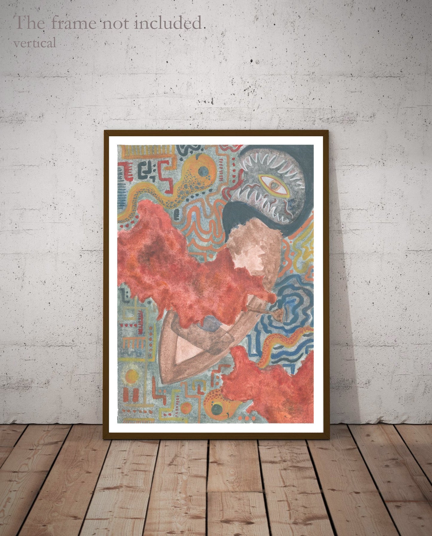 Surrealist Fantasy Boat Art print, River landscape, Home Decor, Gifts for her, Sailing towards eternity