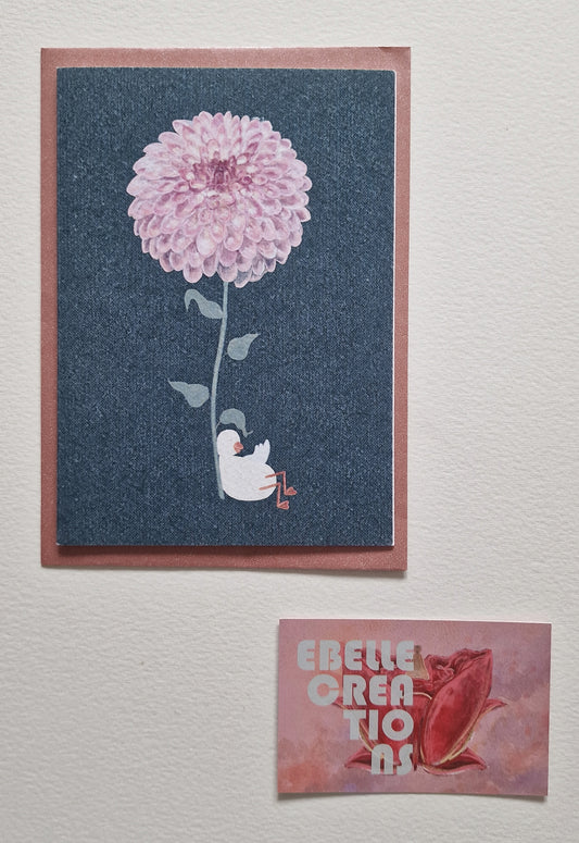Pink Dahlia Card