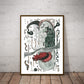 Love in an Underwater world Print, Cute surrealist wall art