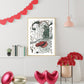 Love in an Underwater world Print, Cute surrealist wall art