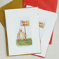 'Thank you' card with cute illustrated duck and hand-glittered embellishments