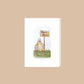 'Thank you' card with cute illustrated duck and hand-glittered embellishments